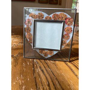 Heart-Shaped Pressed Floral Glass Picture Frame By E.I.S.A. Inc.
